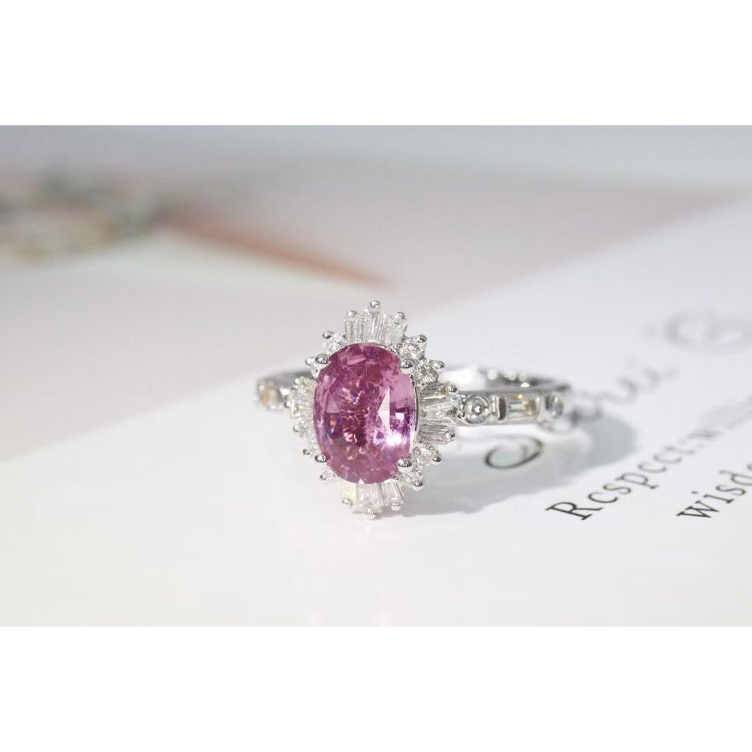 天然 パパラチアサファイア ダイヤ リング1.22ct k18 fの通販 by Rui ...