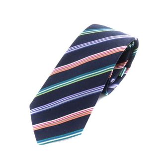 ポールスミス(Paul Smith)のPAUL SMITH レギュラータイ ネクタイ ストライプ 絹 紺 緑 赤 青(ネクタイ)