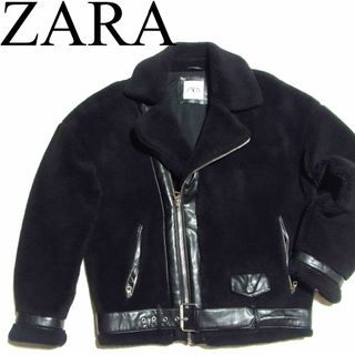 ZARA  MEN  フェイクレザー  ライダース  シングルジャケット  黒