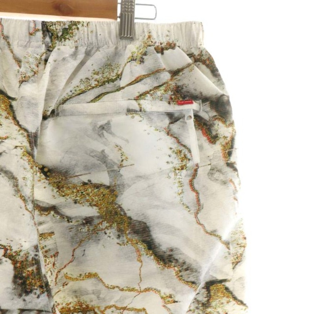 SUPREME 20AW MARBLE TRACK PANT L 白 グレー-