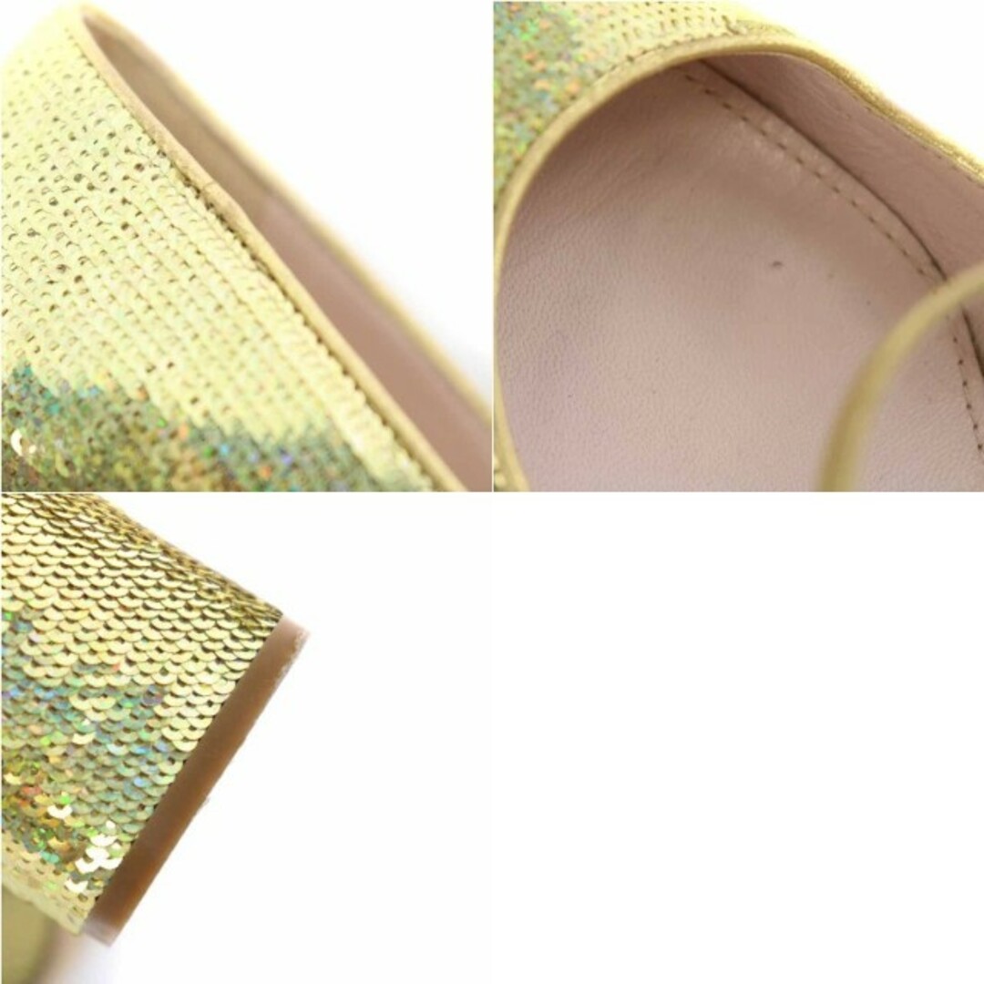 miumiu(ミュウミュウ)のミュウミュウ ストラップパンプス ラウンドトゥ 35 22cm ゴールド色 レディースの靴/シューズ(ハイヒール/パンプス)の商品写真