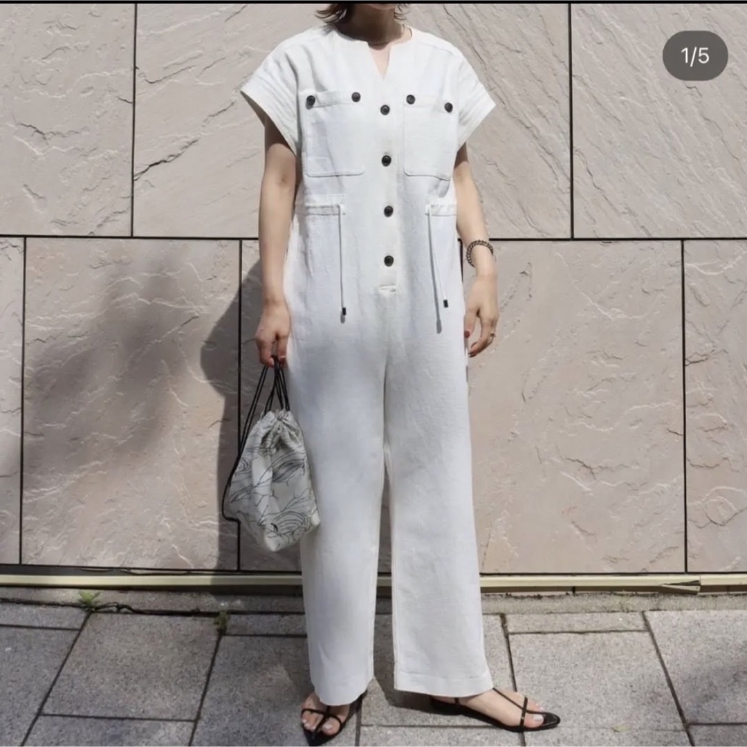 7/31まで出品！MACHATT リネンオールインワン ベージュパンツ