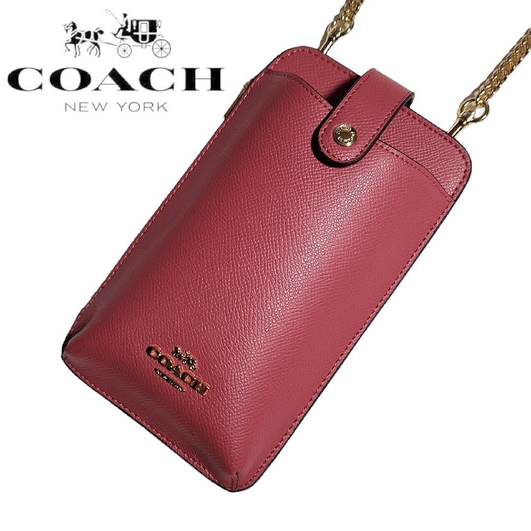 COACH  コーチ  クロスボディ  スマホショルダー  ピンク