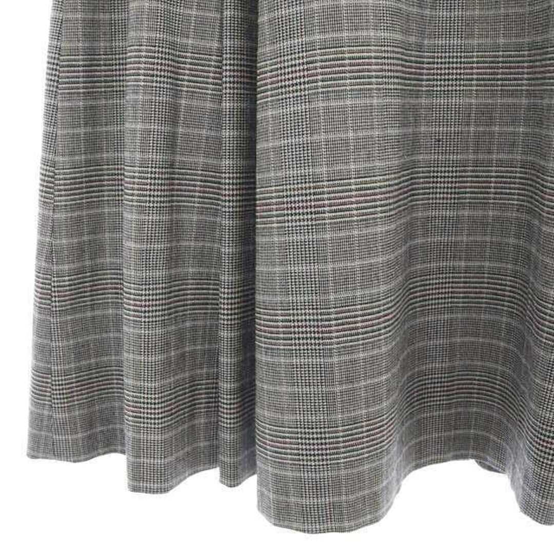 UNTITLED(アンタイトル)のアンタイトル チェックプリーツスカート フレア ロング 1 グレー /DF レディースのスカート(ロングスカート)の商品写真
