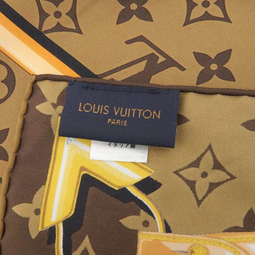 【本物保証】 新品同様 ルイヴィトン LOUIS VUITTON カレ モノグラム コンフィデンシャル スカーフ メタルチェーン パドロック  M78666