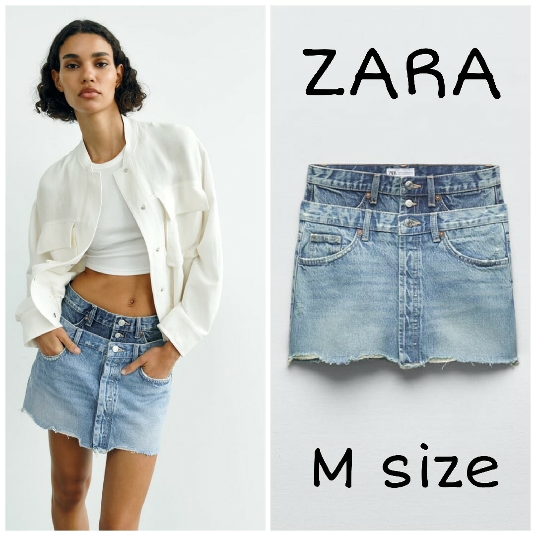 ZARA(ザラ)のZARA　デニム TRF ミニスカート　Mサイズ レディースのスカート(ミニスカート)の商品写真