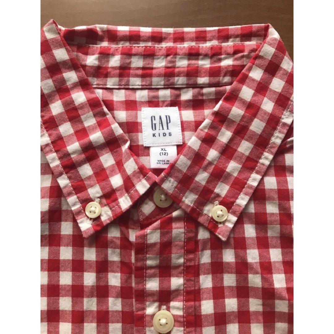 GAP KIDS 半袖ギンガムチェック シャツ 150 キッズ/ベビー/マタニティのキッズ服男の子用(90cm~)(ブラウス)の商品写真