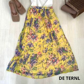 DE TERNL デターナル　プリーツスカート　フレアスカート花柄スカート(ロングスカート)