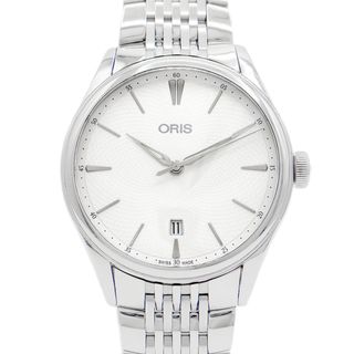 オリス(ORIS)の内部点検済 ORIS オリス アートリエ 7721 デイト 裏スケ シルバー SS ステンレス メンズ 自動巻き【6ヶ月保証】【腕時計】【中古】(腕時計(アナログ))