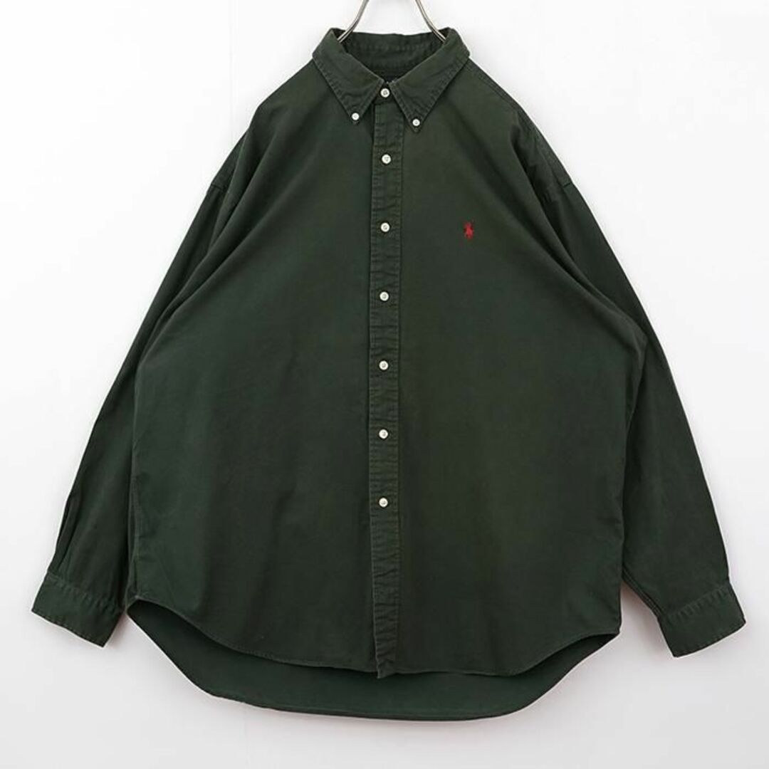 Ralph Lauren - ラルフローレン BD無地シャツ XL グリーン 緑 カーキ