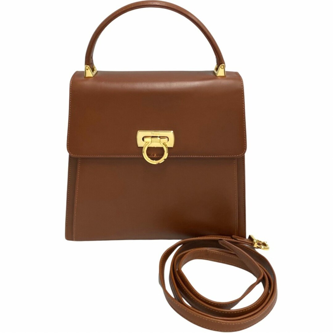 極 美品 Salvatore Ferragamo サルヴァトーレフェラガモ ガンチーニ 金具 カーフ レザー 本革 2way ハンドバッグ ショルダーバッグ 64689 | フリマアプリ ラクマ