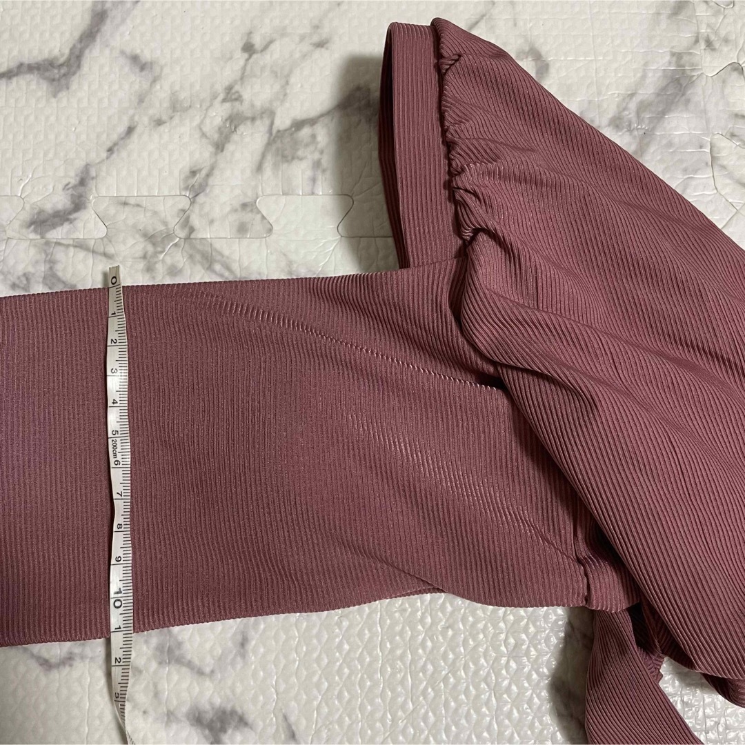 M ピンク　パフスリーブ　ビキニ　リボン　大人可愛い　セパレート レディースの水着/浴衣(水着)の商品写真