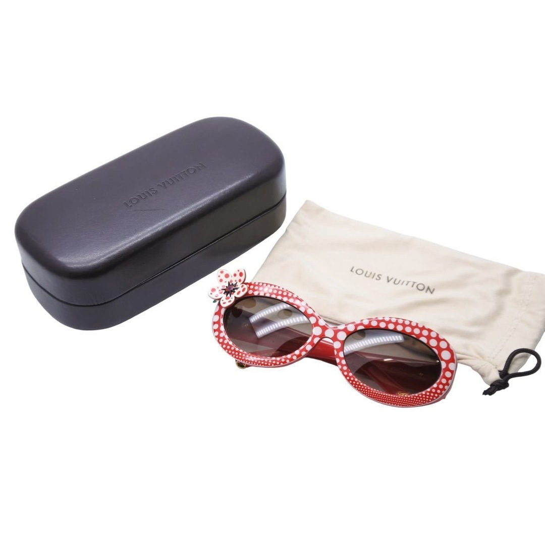 LOUIS VUITTON ルイ・ヴィトン サングラス 草間彌生 ドット柄 レッド ホワイト Z0479E ゴールド金具 美品 中古 52285 | フリマアプリ ラクマ