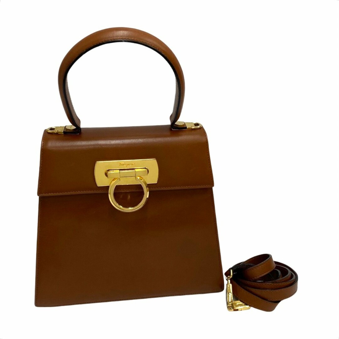極 美品 袋付 Salvatore Ferragamo フェラガモ ガンチーニ 金具 レザー