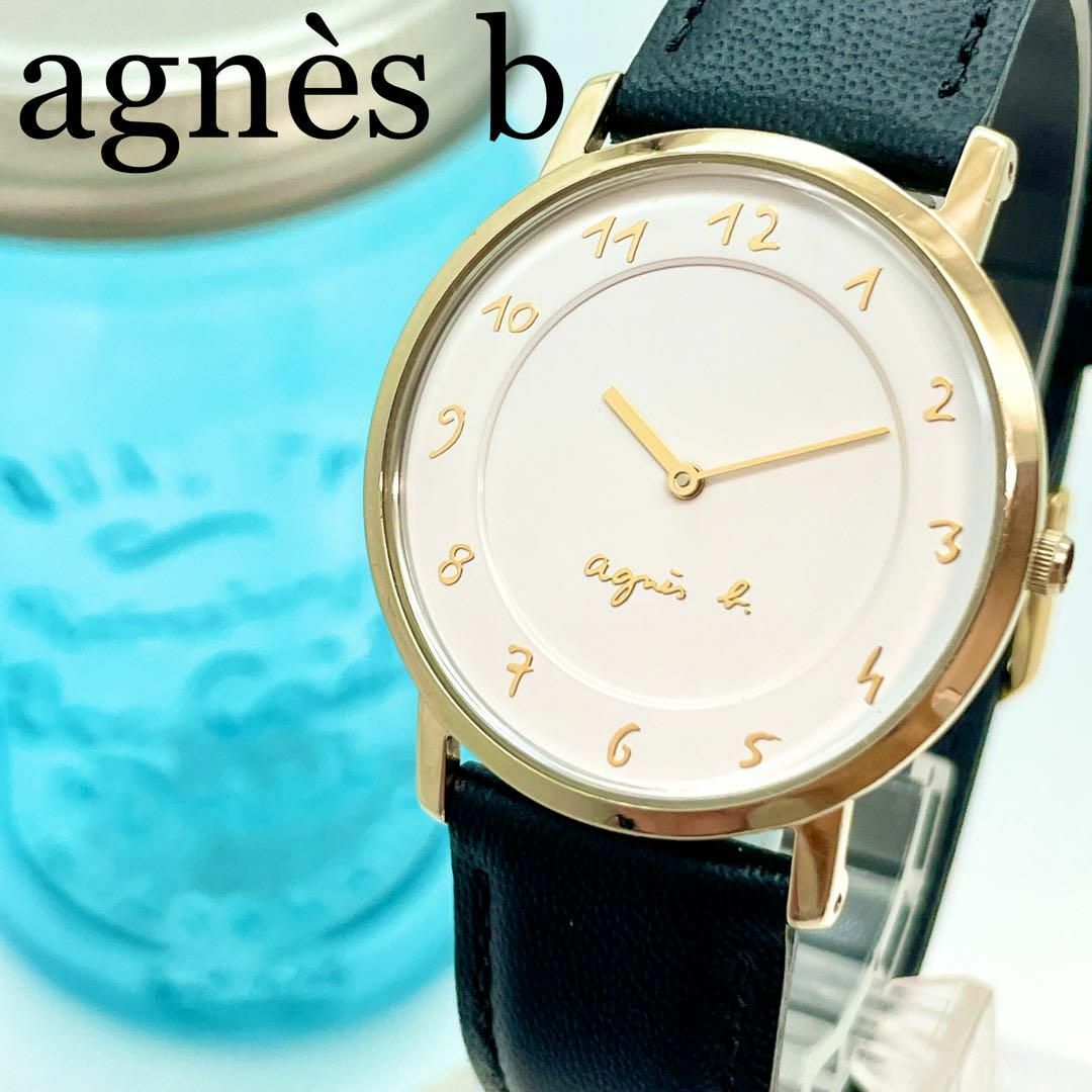 174 agns b アニエスベー時計　レディース腕時計　ホワイト　ゴールドファッション小物