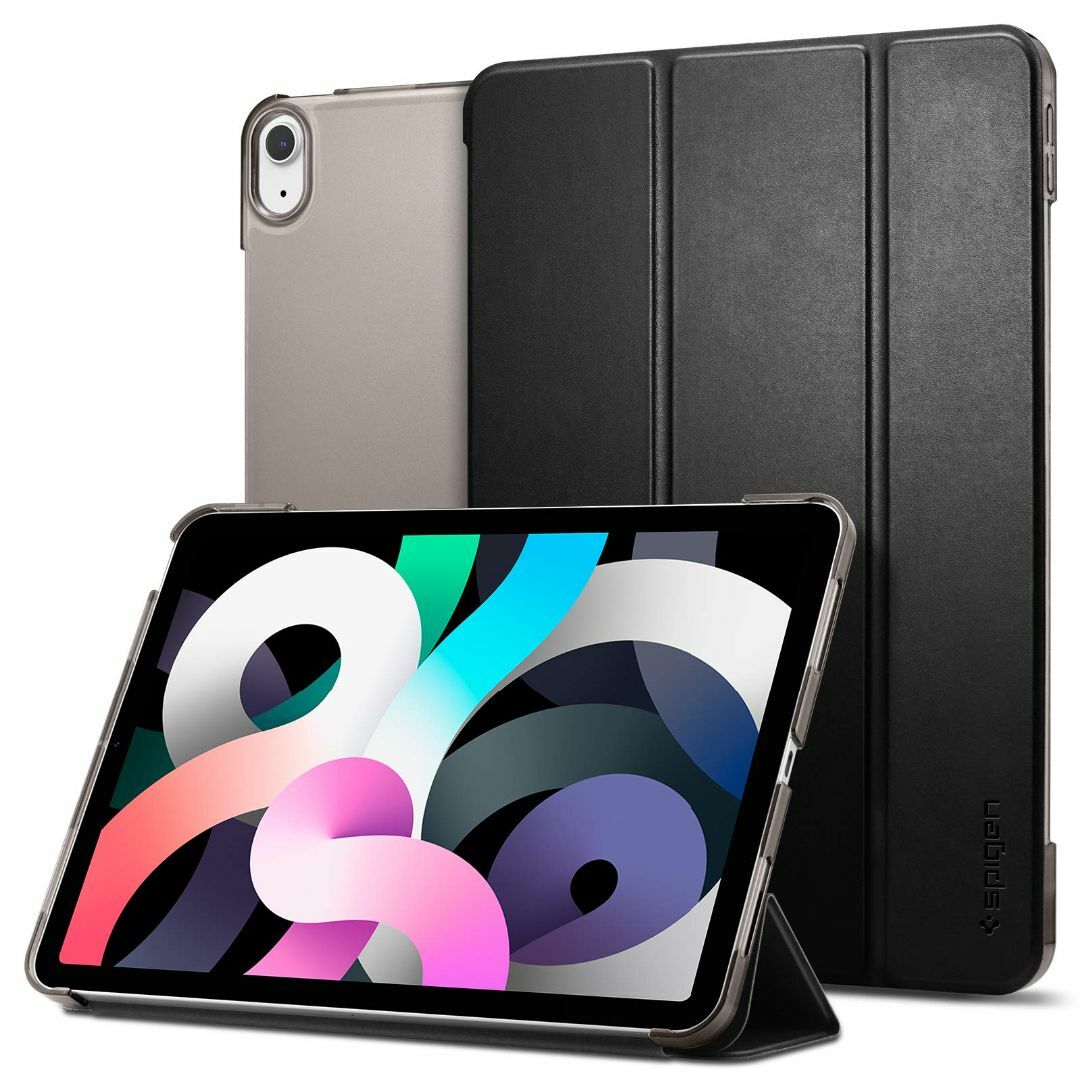 【色: ブラック】Spigen iPad Air5 ケース 2022 (第5世代