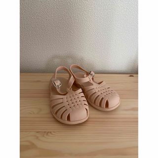 【新品未使用】キッズ軽量ラバーサンダル(pink beige)(サンダル)