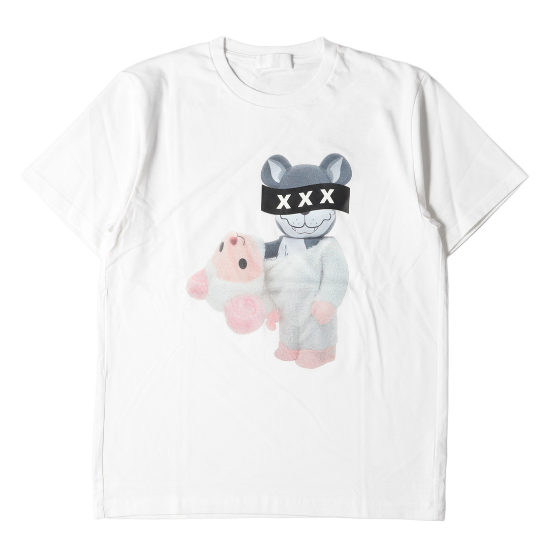 GOD SELECTION XXX ゴッド・セレクション・トリプルエックス MEDICOM TOY EXHIBITION 19 BE@RBRICK プリント ヘビー Tシャツ 19SS ホワイト 白 S コラボ トップス カットソー 半袖 【メンズ】