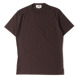 エルメス(Hermes)のHERMES エルメス Tシャツ サイズ:XS プレーン クルーネック ポケット Tシャツ T-SHIRT A POCHE JERSEY ブラウン イタリア製 ブランド トップス カットソー 半袖 【メンズ】【中古】【美品】(Tシャツ/カットソー(半袖/袖なし))