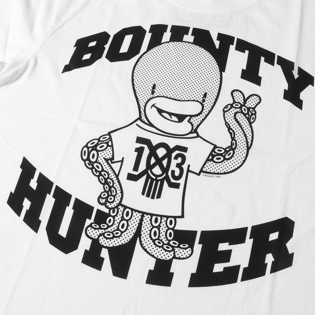 BOUNTY HUNTER バウンティーハンター Tシャツ サイズ:L 13周年記念 MANKEY タコ グラフィック クルーネック Tシャツ 00s ホワイト 白 アーカイブ トップス カットソー 半袖 【メンズ】