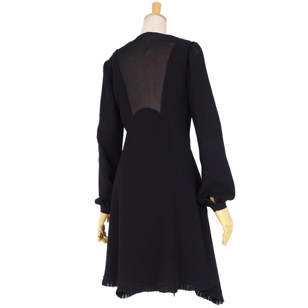 美品 バレンシアガ BALENCIAGA BLACK DRESS ワンピース ドレス ロングスリーブ Vネック トップス レディース 34(S相当) ブラック 3