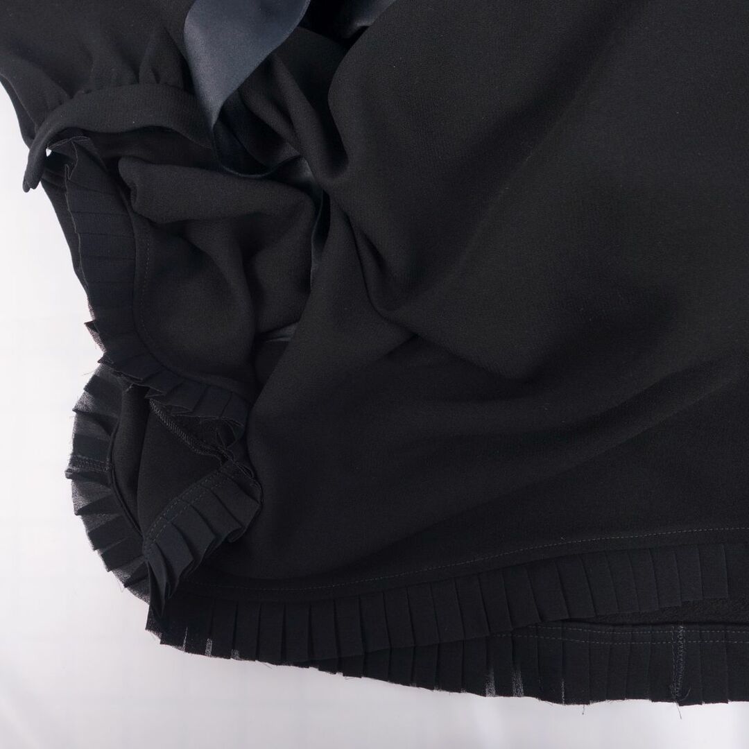 美品 バレンシアガ BALENCIAGA BLACK DRESS ワンピース ドレス ロングスリーブ Vネック トップス レディース 34(S相当) ブラック 4
