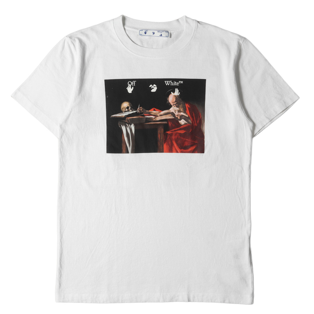 OFF-WHITE オフホワイト Tシャツ サイズ:M 21SS 絵画 グラフィック クルーネック Tシャツ CARAVAGGIO S/S SLIM  TEE ホワイト 白 トップス カットソー 半袖 【メンズ】【中古】 | フリマアプリ ラクマ