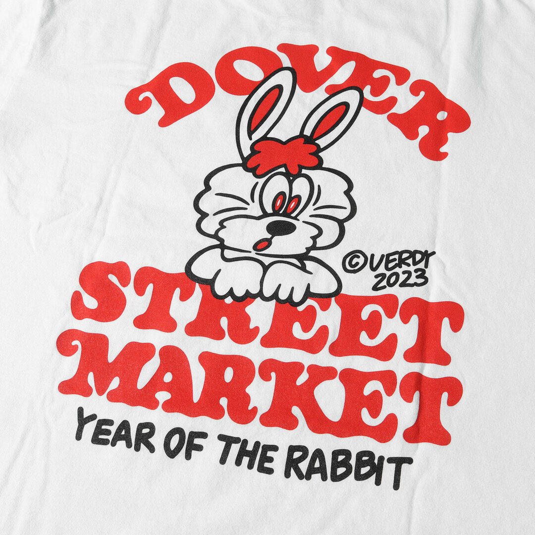 Dover Street Market ドーバー ストリート マーケット Tシャツ サイズ:M 23SS VERDY Year of The Rabbit ウサギ キャラクター クルーネック Tシャツ ホワイト 白 トップス カットソー 半袖 【メンズ】