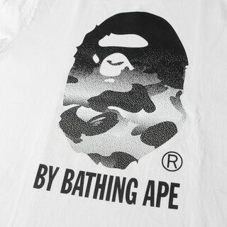 A BATHING APE ア ベイシング エイプ Tシャツ サイズ：XL ビッグ 猿顔プリント ホワイト 白 トップス 半袖 クルーネック シンプル カジュアル ブランド【メンズ】