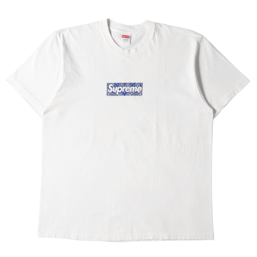 Supreme シュプリーム Tシャツ サイズ:L 19AW バンダナ ボックスロゴ クルーネック Tシャツ Bandana Box Logo Tee ホワイト 白 トップス カットソー 半袖 【メンズ】