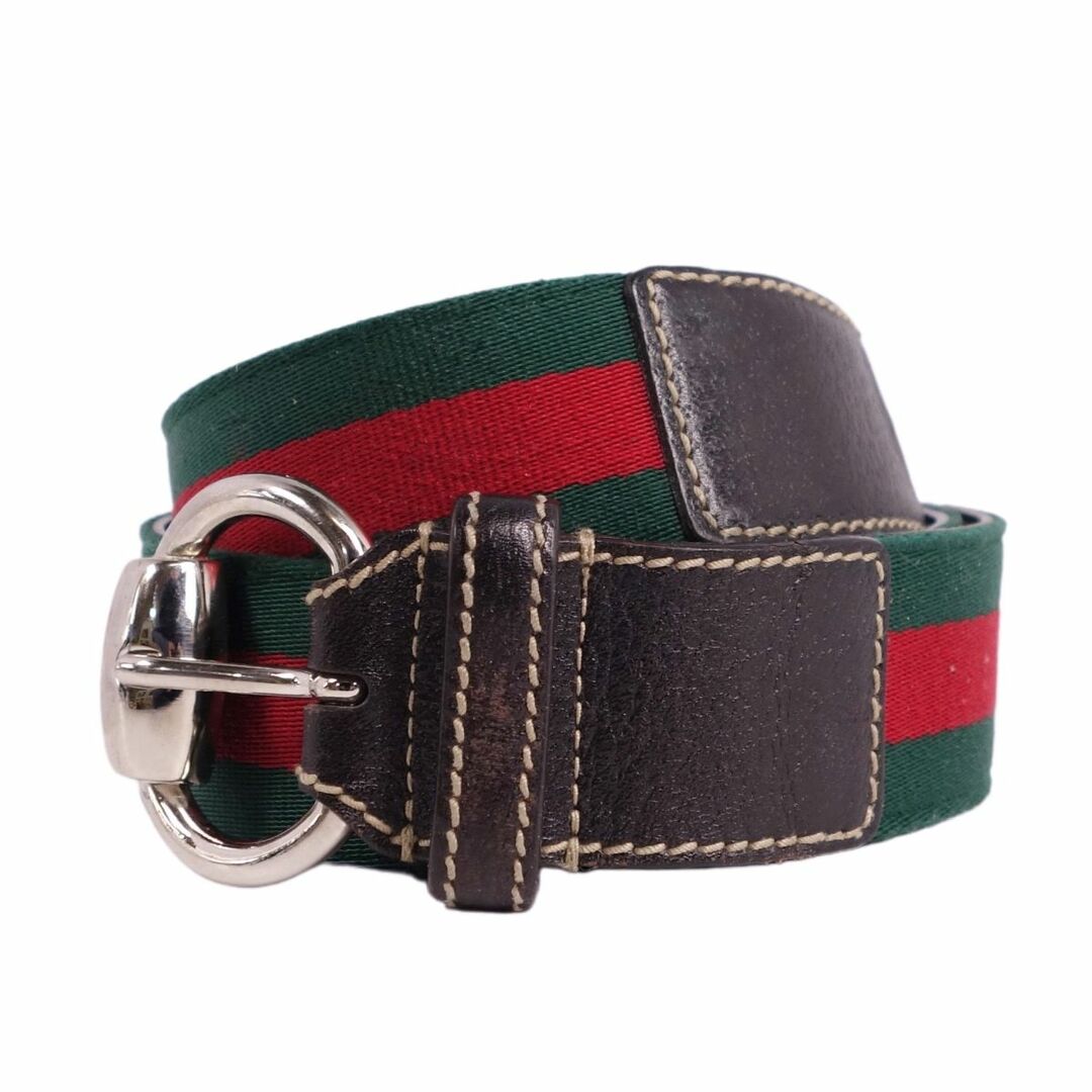 Gucci - グッチ GUCCI ベルト シェリーライン キャンバス レザー