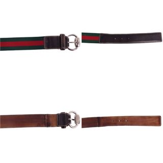 Gucci - グッチ GUCCI ベルト シェリーライン キャンバス レザー