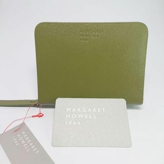 【美品】マーガレットハウエル idea　二つ折り財布　箱付き　ブルー　レザー