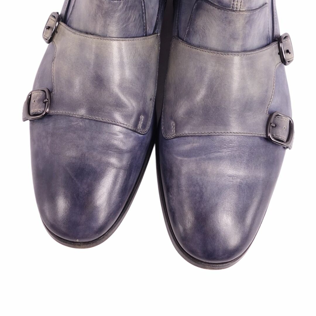 サントーニ Santoni ブーツ ショートブーツ ダブルモンクストラップ カーフレザー シューズ メンズ 6(25cm相当) ターコイズブルー