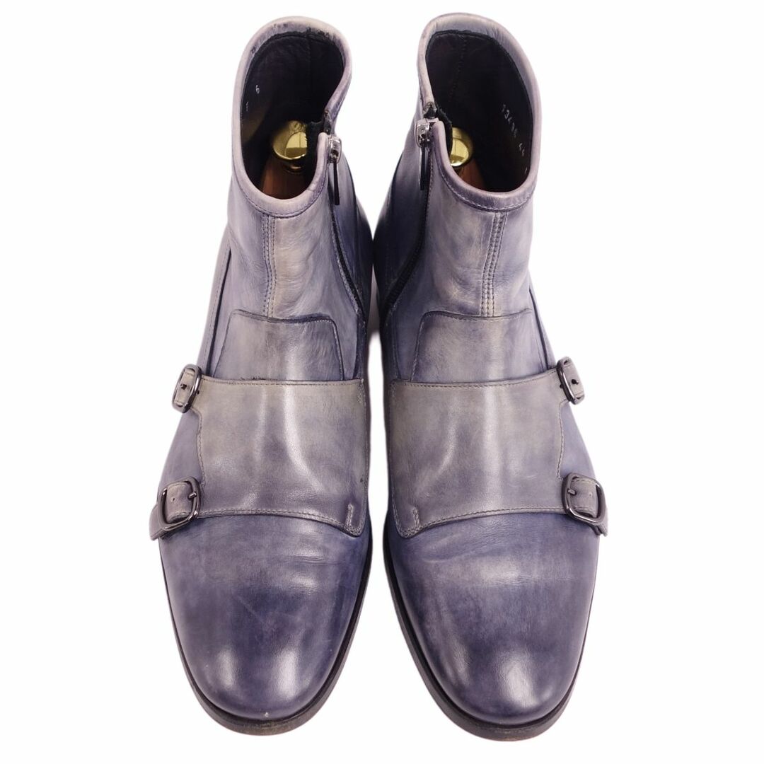 サントーニ Santoni ブーツ ショートブーツ ダブルモンクストラップ カーフレザー シューズ メンズ 6(25cm相当) ターコイズブルー