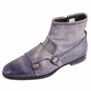 サントーニ(Santoni)のサントーニ Santoni ブーツ ショートブーツ ダブルモンクストラップ カーフレザー シューズ メンズ 6(25cm相当) ターコイズブルー(ブーツ)