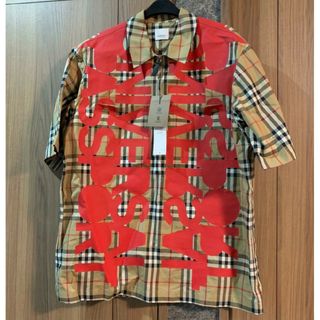 バーバリー(BURBERRY)のBurberry 半袖プルオーバー　ジャケット　ノバチェック　Lサイズ(シャツ)