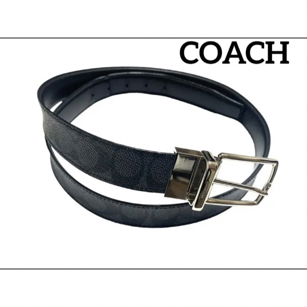 COACH コーチ　ベルト　シグネチャー　黒