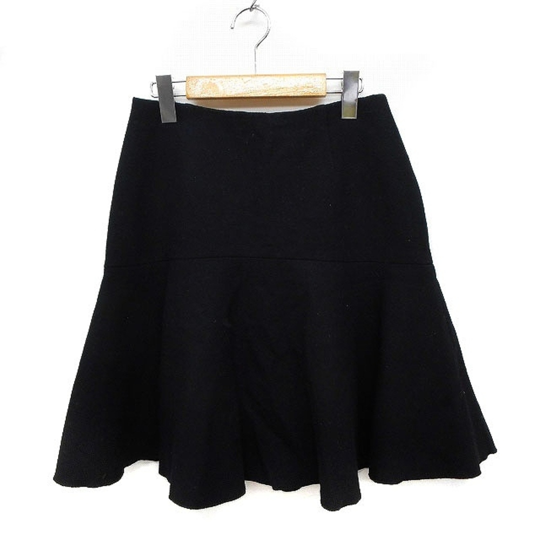 ROPE’(ロペ)のロペ ROPE フレア スカート ひざ丈 無地 シンプル ウール 38 ブラック レディースのスカート(ひざ丈スカート)の商品写真