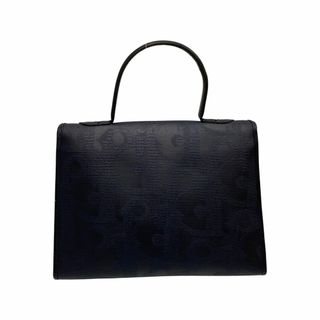 極 美品 Christian Dior ディオール ロゴ 金具 トロッター 総柄 レザー 2way ハンドバッグ トートバッグ ショルダーバッグ  ネイビー 20315