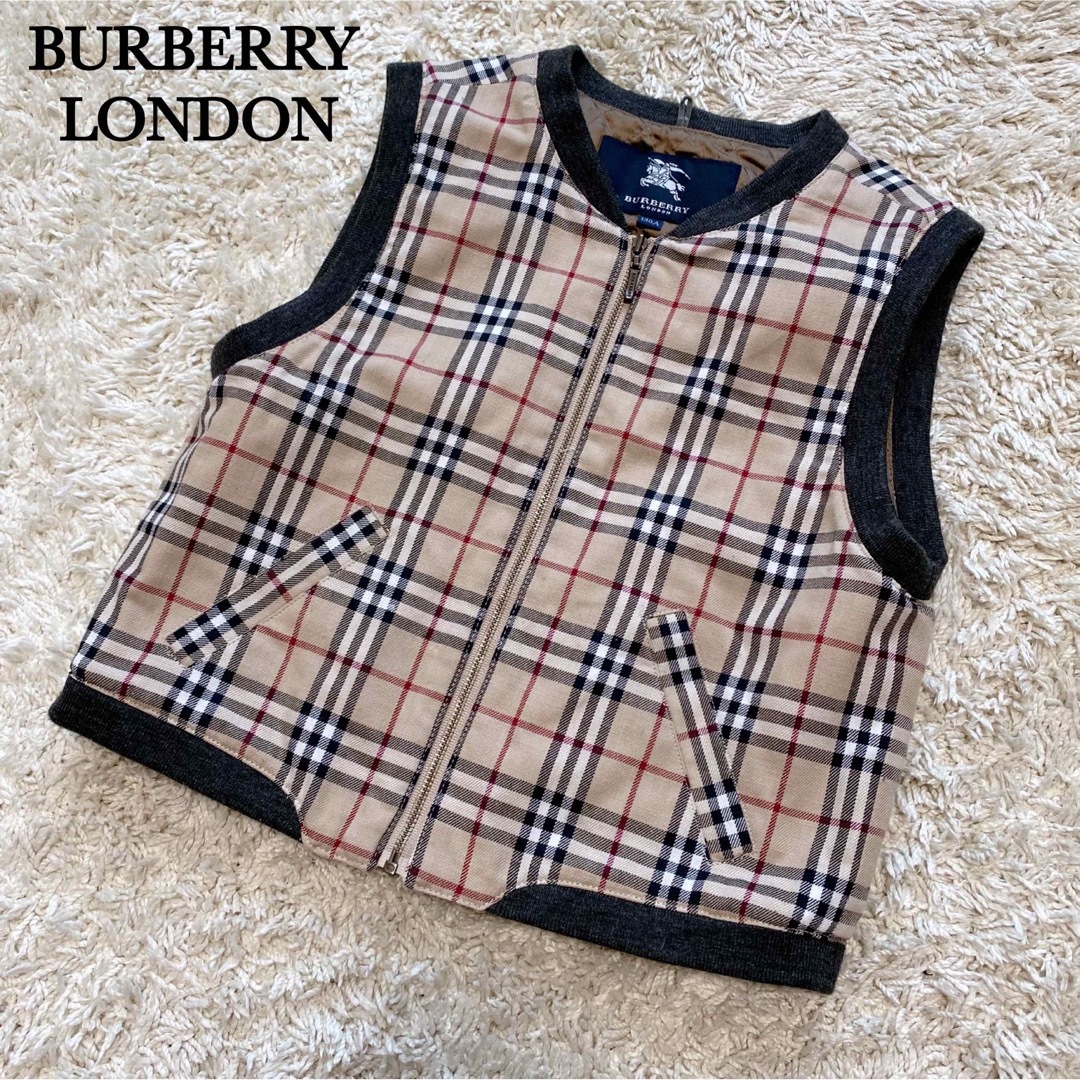 美品 バーバリー Burberry ダウンベスト ジャケット ノバチェック130-