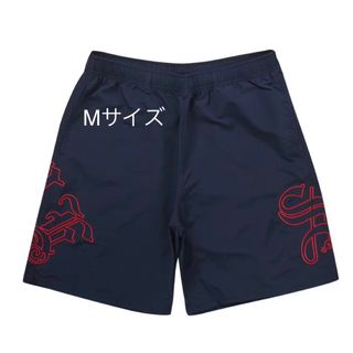 Supremeシュプリームオールドイングリッシュ ナイロンショートネイビー