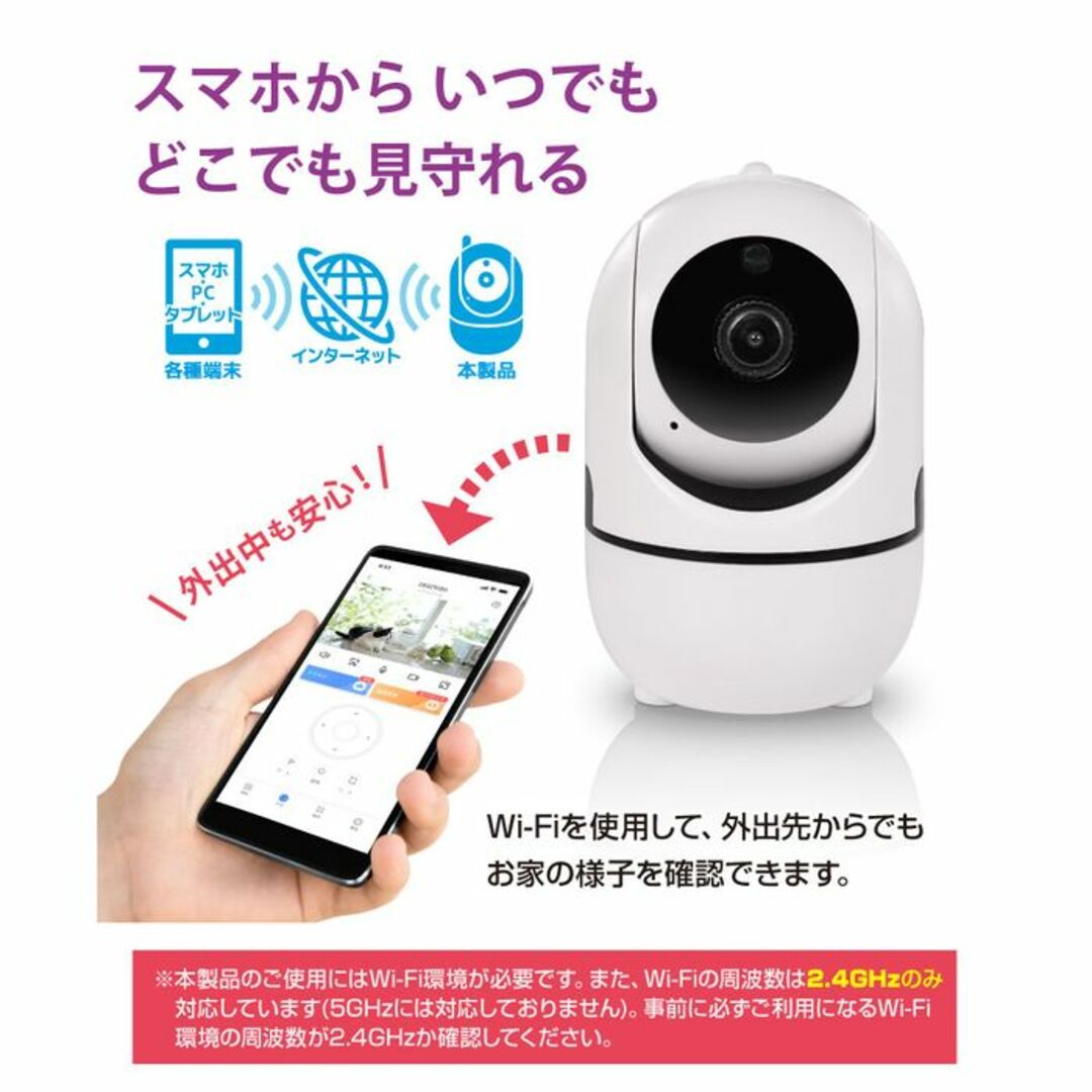 ★高性能★ 見守りカメラ 監視 小型 遠隔操作 通話 自動追跡 日本語アプリ