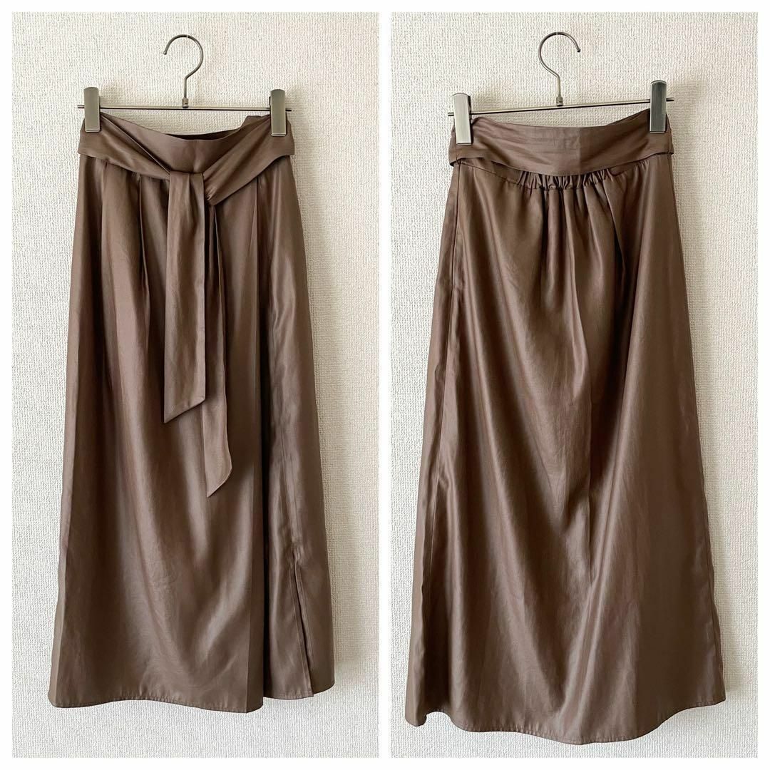 TONAL スカート レザーライクウエストリボン レディース M