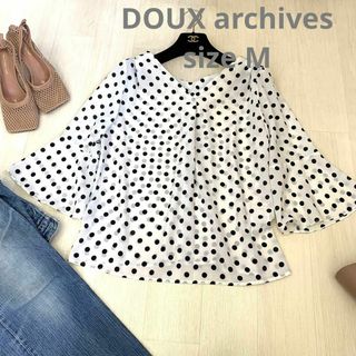 ドゥアルシーヴ(Doux archives)のDOUX archives ドット柄ブラウス　size M(シャツ/ブラウス(長袖/七分))