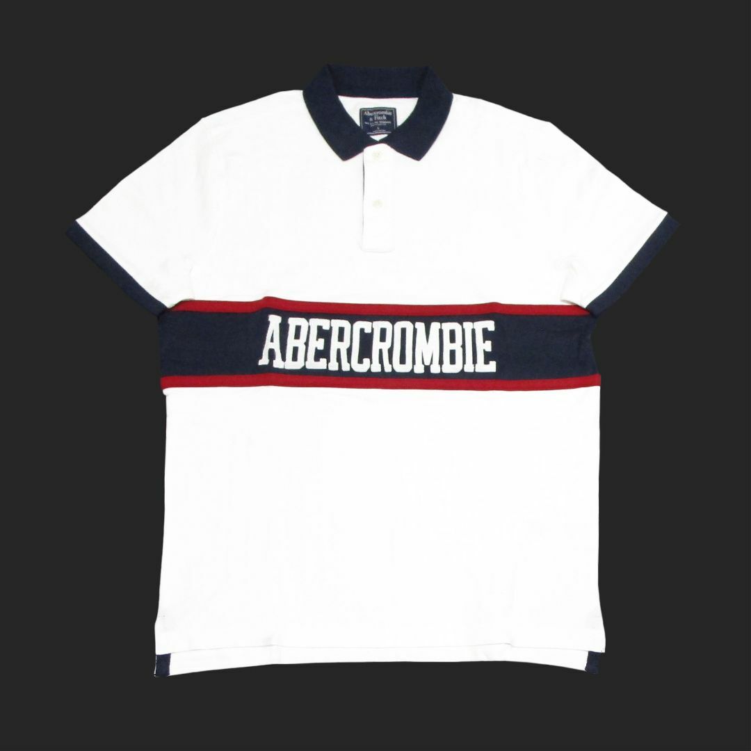 Abercrombie&Fitch(アバクロンビーアンドフィッチ)の★新品★アバクロンビー&フィッチ★アップリケロゴポロシャツ (White/L) メンズのトップス(ポロシャツ)の商品写真