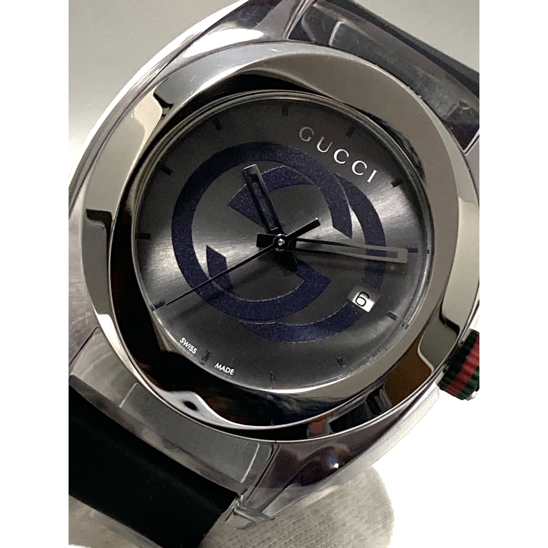 美品! GUCCI グッチ 電池&ベルト新品 留め具純正 メンズ腕時計