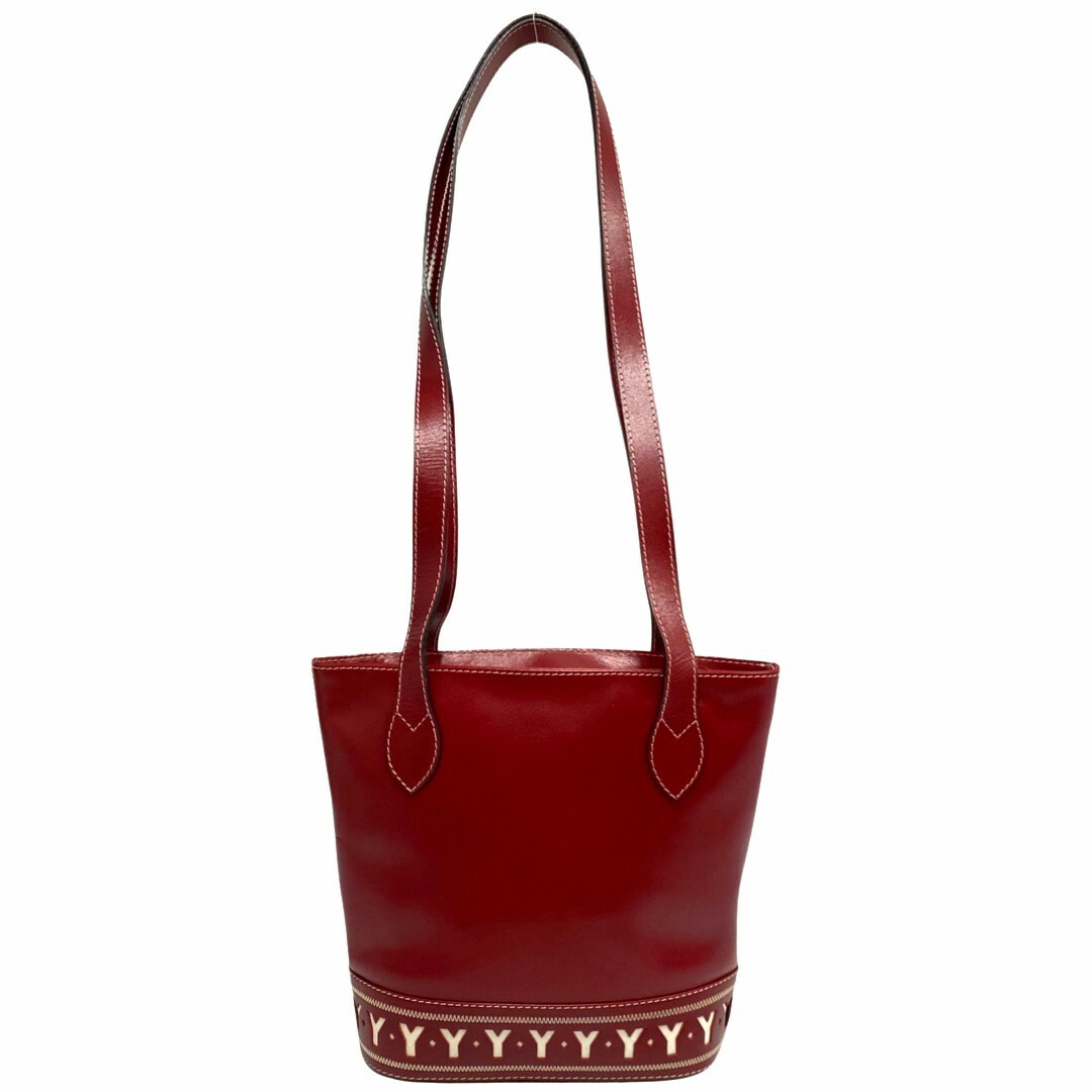極 美品 イヴサンローラン YSL ロゴ レザー ショルダーバッグ トート