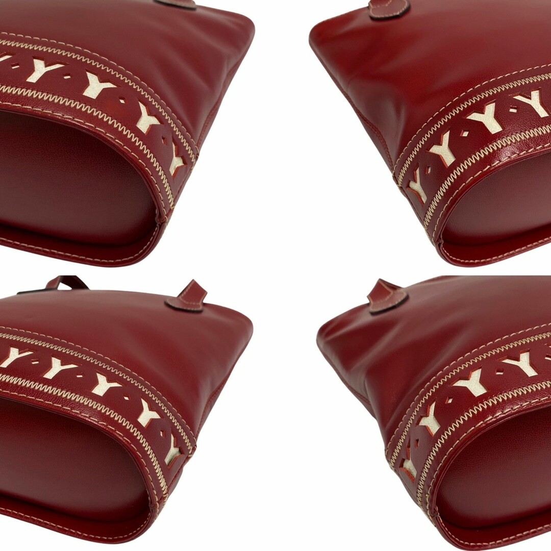 極 美品 YVES SAINT LAURENT イヴ・サンローラン ロゴ ステッチ YSL
