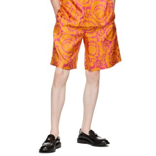 versace ステンシルプリントショーツ-